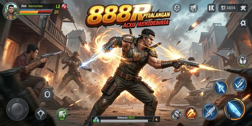 Screenshot gameplay <strong>888R</strong> yang menunjukkan aksi seru dalam pertempuran.