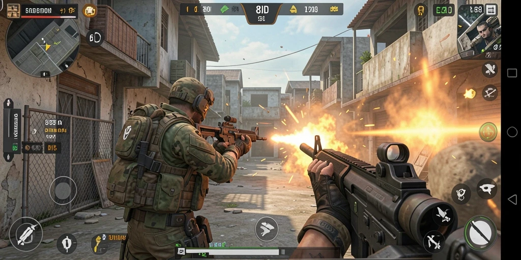 Screenshot gameplay menampilkan aksi seru dari 8ID dengan karakter yang beragam.