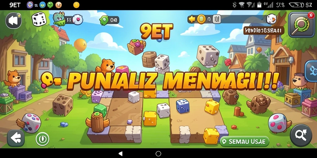 Tampilan gameplay menantang dari 9ET yang penuh warna.