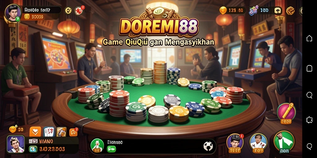 Screenshot gameplay DOREMI88 yang menampilkan aksi seru dalam QiuQiu.