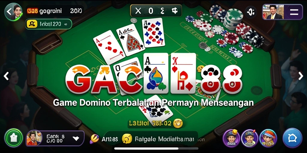 Screenshot GACOR88 menampilkan gameplay domino yang seru dan interaktif.