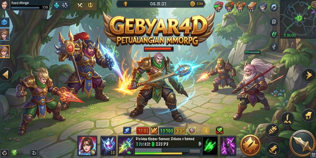 Screenshot gameplay GEBYAR4D menampilkan aksi seru di dunia MMORPG.