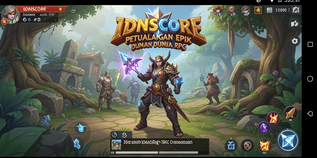 Tampilan gameplay IDNSCORE yang menampilkan aksi seru dalam dunia RPG.