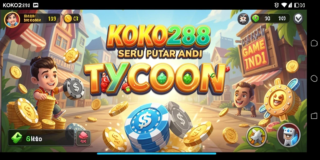 Tampilan gameplay KOKO288 menampilkan pengelolaan bisnis yang seru.