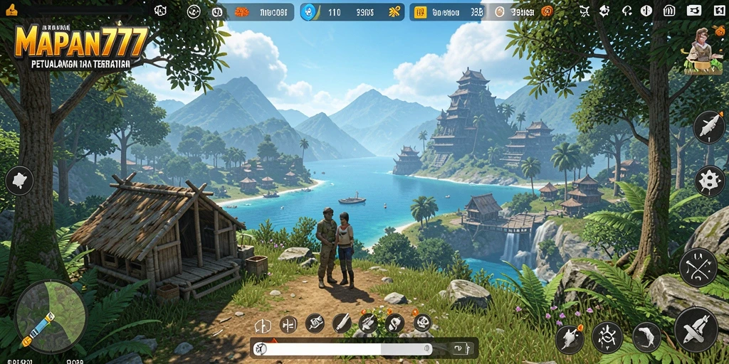 Screenshot gameplay MAPAN777 menampilkan karakter yang menjelajahi dunia terbuka.