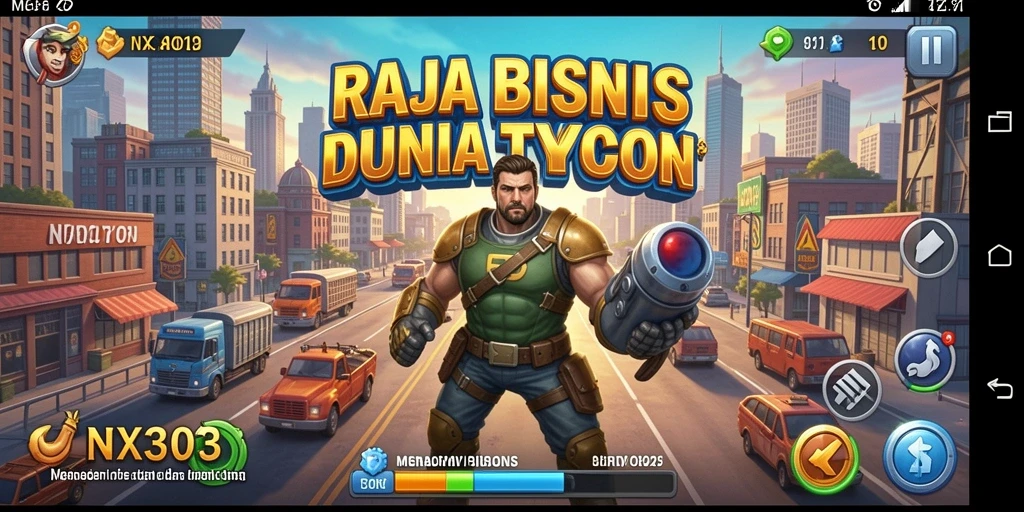 Screenshot NX303 menunjukkan pemain sedang mengelola bisnis dengan strategi cerdas.