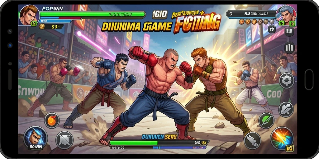 Gameplay pertarungan intens di dalam <strong>POPWIN</strong> yang menampilkan aksi seru.