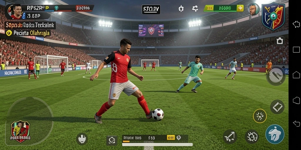 Screenshot RP62RP menampilkan aksi seru permainan sepak bola.