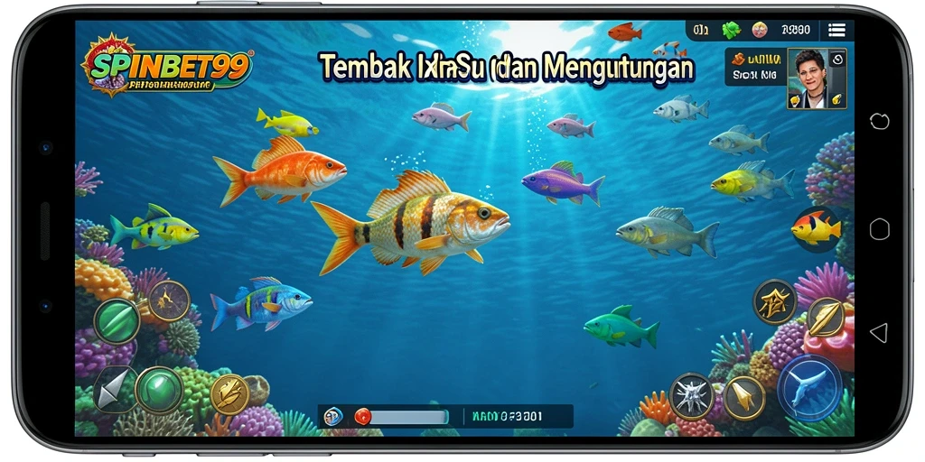 Tampilan menarik dari gameplay Tembak Ikan SPINBET99.