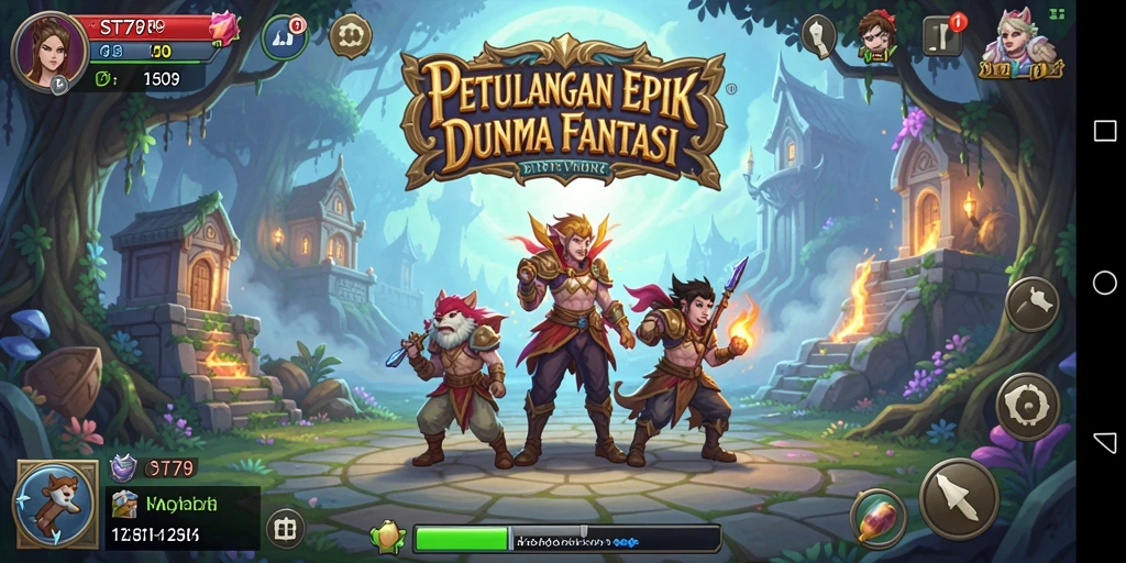Tangkapan layar utama ST789 menampilkan aksi pertempuran seru dalam dunia RPG.