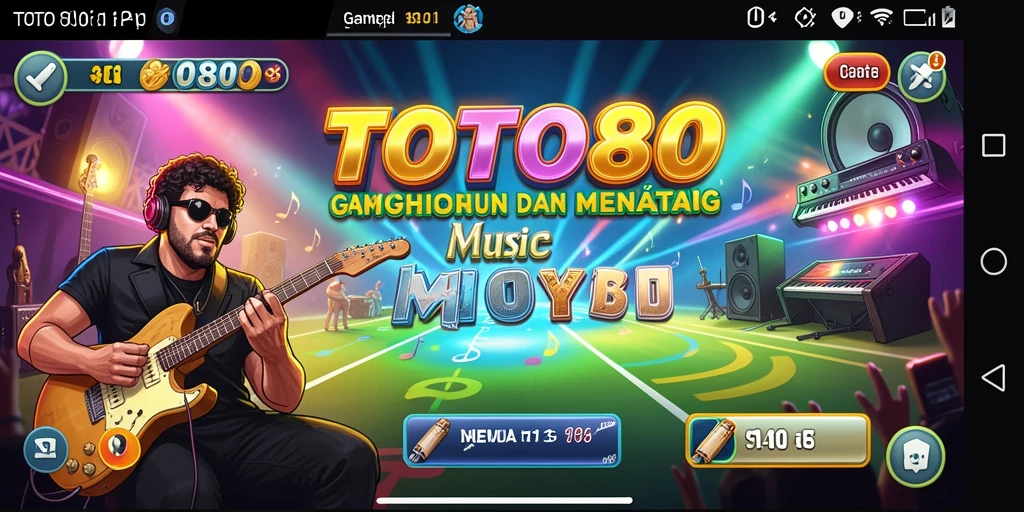 Screenshot gameplay TOTO80 yang menunjukkan aksi bermain musik dan interaksi pengguna.