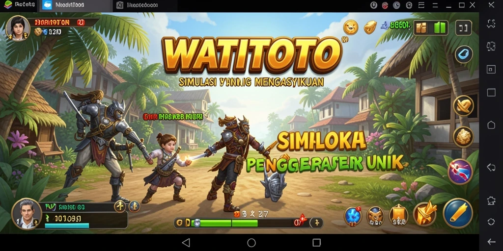 Tampilan screenshot utama WATITOTO menunjukkan permainan simulasi yang interaktif dan menarik.