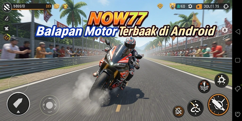 Tampilan gameplay WOW77 yang menarik dengan aksi balapan motor yang mendebarkan.